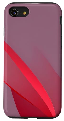 Hülle für iPhone SE (2020) / 7 / 8 Abstraktes rotes Kunstdesign, minimalistischer ästhetischer Stil von Minimalist Red Abstract Art