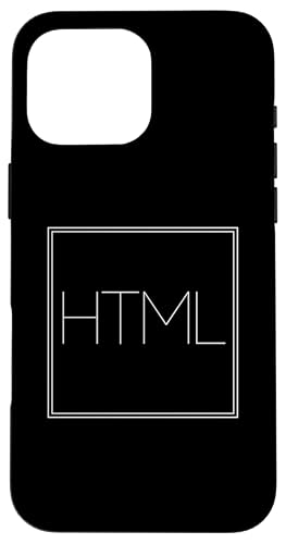 Hülle für iPhone 16 Pro Max HTML - Lustige minimalistische Programmiersprache von Minimalist Words Apparel Gifts