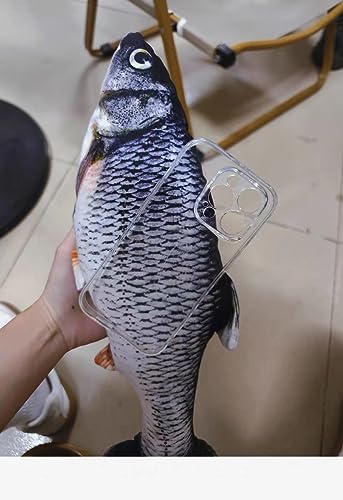 MintBear 3D Fischform Horror Handyhülle Kompatibel mit iPhone 16 Pro, Halloween Spoof Lustig Dumm Hässlich Gruselig Gruselig Crystal Clear TPU Schutzhülle Simulation Baumwolle Fake Fish iPhone Hülle von MintBear