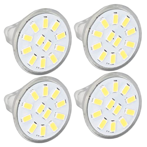 4 Stück/Set MR11 LED-Spot-Glühbirne mit Doppelnadelsockel, 360° Wärmeableitung, 3 W, 12 LEDs (Kaltes Weiß) von Miokycl