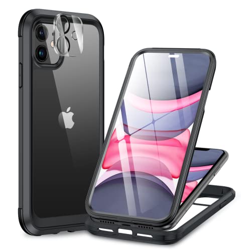 Miracase Glas Serie 360 Grad Hülle für iPhone 11, Vollständigem Kameraschutz, Schutzhülle mit Militärschutz, Stoßfest, sturzsicher, Kratzfest, antifinger Handyhülle, Schwarz Miracase Glas Serie 360 Grad Hülle für iPhone 11, Vollständigem Kameraschutz, Schutzhülle mit Militärschutz, Stoßfest, sturzsicher, Kratzfest, antifinger Handyhülle, Schwarz von Miracase