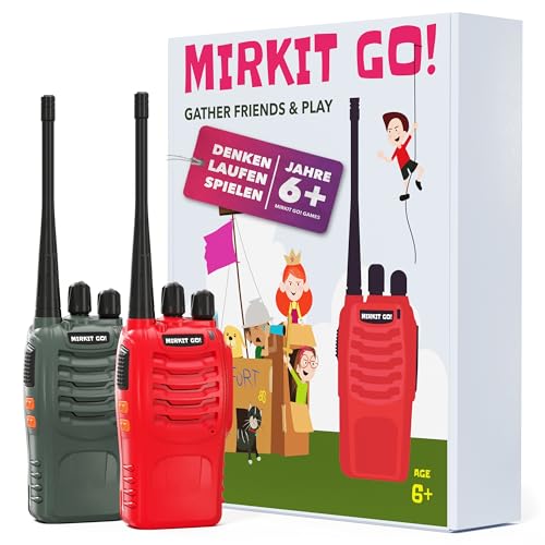 Mirkit Go 2X Walkie Talkie für Kinder mit Großer Reichweite 16 Kanäle 5 km Reichweite Taschenlampe. Kinder Geschenke Walkie Talkie Kinder Aufladbar von Mirkit