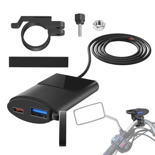 Telefonladegerät Für Motorrad,Motorrad -Telefonladegerät- QC 3.0 PD M-otorrad Ladegerät wasserdichte USB -Adapter - Ultra-Narrow Quick Adapter 12V-24V Ladehafen Für Reise Und Außenbereich von Misaakoeq