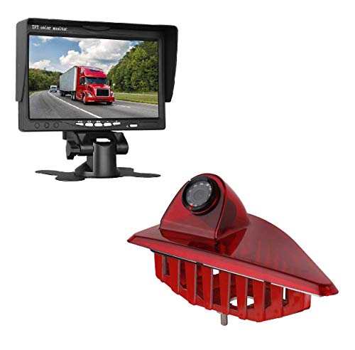 HD Dritte Dach Bremsleuchte Kamera Bremslicht Einparkkamera Rückfahrkamera Set Nachtsicht + 7.0" Zoll Monitor Bildschirm LKW KFZ Display für OPEL Movano B Nissan NV400 Renault Master III 2010-2019 von Misayaee