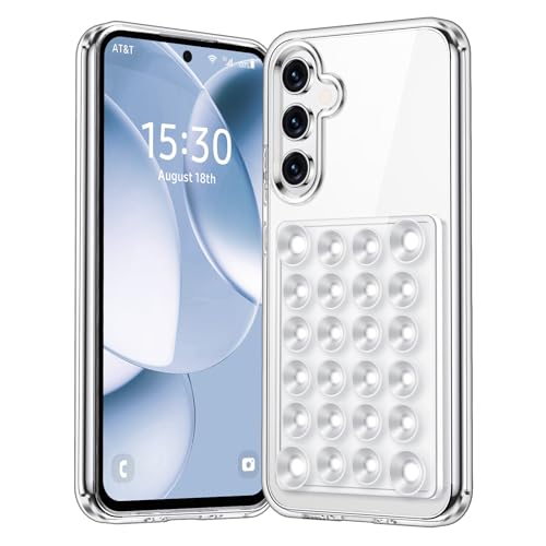 Miss Arts Hülle für Samsung Galaxy A55 mit Saugnapf, Handyhülle Silikon Saugnapf Halterung für Selfies und Videos Stoßfeste SchutzHülle für Galaxy A55 Case - Transparent von Miss Arts