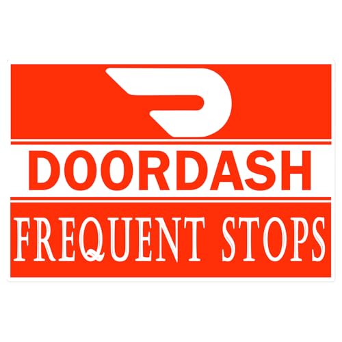 Miss Kiss Doordash Magnete für Auto – Vorsicht häufige Stopps abnehmbares Set – reflektierendes Lieferung magnetisches Autotür- und Stoßstangenschild – wetterbeständig 30 x 20,3 cm (Rot, 1 Stück) von Miss Kiss