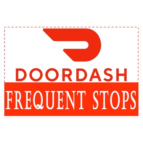 Miss Kiss Doordash Magnete für Auto – Vorsicht häufige Stopps abnehmbares Set – reflektierendes Lieferung magnetisches Autotür- und Stoßstangenschild – wetterbeständig 30 x 20,3 cm (Weiß-Rot, 1 Stück) von Miss Kiss