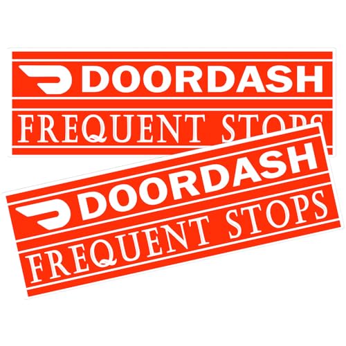 Miss Kiss Doordash Magnete für Auto – Vorsicht häufige Stopps abnehmbares Set – reflektierendes magnetisches Autotür- und Stoßstangenschild – wetterbeständig, 30 x 20,3 cm (Rot, 2 Stück) von Miss Kiss