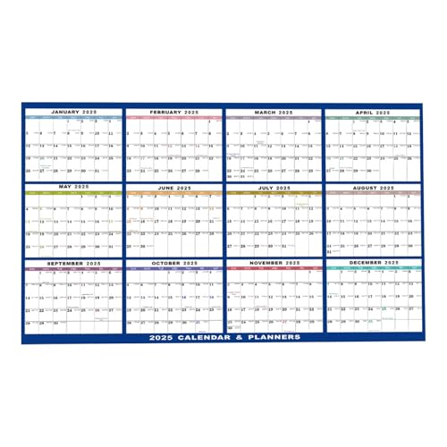 Wandkalender 2025 Jahresplaner Wandplaner 2025 12 Monats Kalender Wand Jahreskalender Wandplaner Mit Kalenderwochen Und Feiertagen Großformat Kalender Für Büro, Familie Und Schule von Missmisq