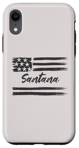 Hülle für iPhone XR Santana – Personalisierter Name, Sterne und Streifen, USA-Flagge von Mix Web Shop - Name