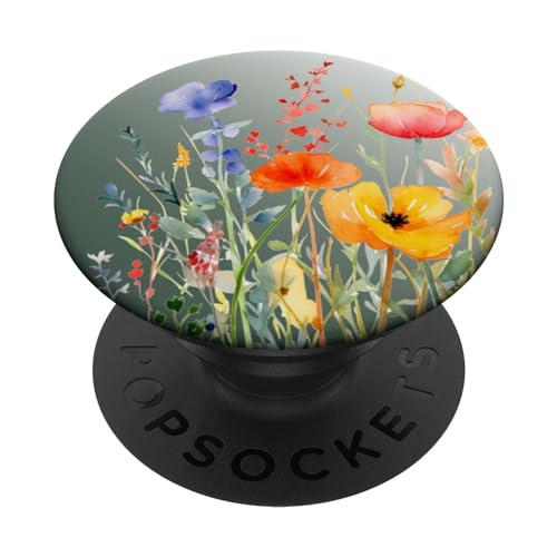 Wildblumen-Aquarell-Muster PopSockets Klebender PopGrip von Mixed Flower Bouquet Floral Pattern