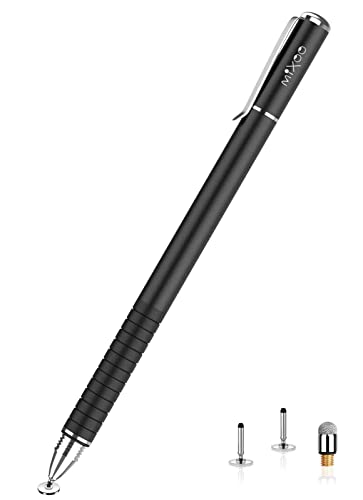 Mixoo Stift Präzision Disc Eingabestift Touchstift Stylus 2 in 1 Kapazitive Touchscreen Stift, Kompatibel für Smartphones & Tablets (Schwarz) von Mixoo