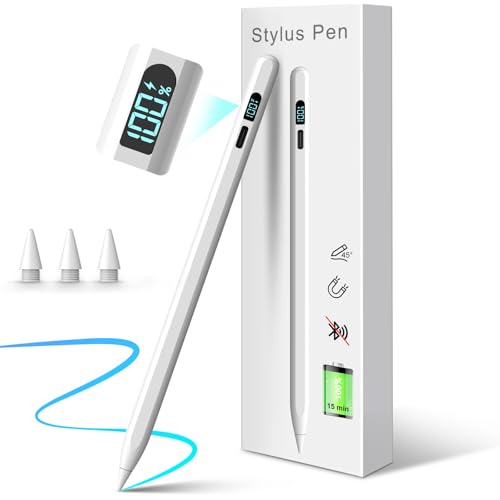 Stylus Pen für iPad Apple2018-2024-Ipad Stift 3X Faster Charge/Work 11H-Tablet Stift Palm Rejection/Neigungssensitivität,Kompatibel mit iPad Pro11/12.9/13'',iPad6-10, iPad Air11/13'',3-5, iPad Mini5/6 von Mixoo