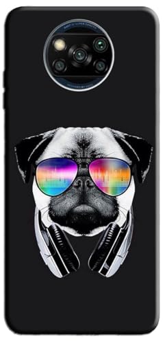 Mixroom - Schutzhülle Back Case aus weichem TPU Silikon für Realme 13 Pro / 13 Pro+ / 13 Plus 5G Muster Hund Mops Brille und Kopfhörer R260 von Mixroom