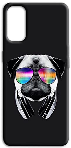 Mixroom - Schutzhülle Back Case aus weichem TPU Silikon für Samsung Galaxy A56 5G Muster Hund Mops Brille und Kopfhörer R260 von Mixroom