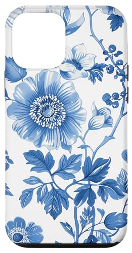 Hülle für iPhone 12 mini Blaues Blumenmuster von Miyu Case Wave