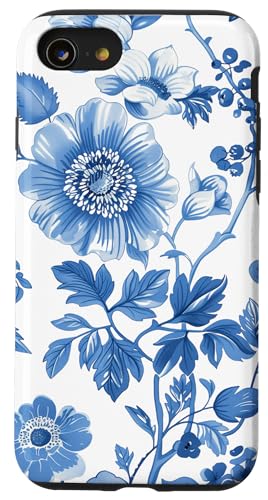 Hülle für iPhone SE (2020) / 7 / 8 Blaues Blumenmuster von Miyu Case Wave