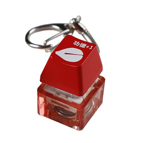 Mjaie RGB Leuchtende rote Herz-Tastenkappe, mechanische Tastaturschalter, Tester, akustischer Klick-Schlüsselanhänger für mechanische Tastaturen, Tastaturen, Zubehör, Clicky-Schlüsselanhänger von Mjaie
