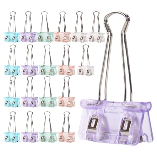 Mkiujhn Bunte Binder-Clips – bunte faltbare Binder-Clips, niedliche, verschleißfeste Binder-Clips, Papierklemmen-Set für Lehrer, Studenten von Mkiujhn