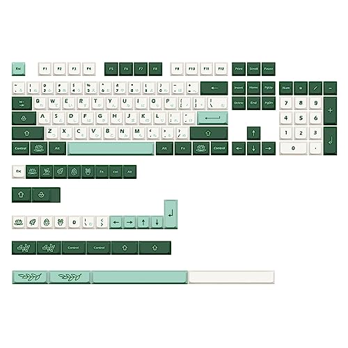 Mllepjdh Tastenkappen 137 Tasten/Set XDA Profil Grün Japanisch Englisch Tastenkappe Für Mechanische Tastatur Mit 61/87/104/108 Layout von Mllepjdh