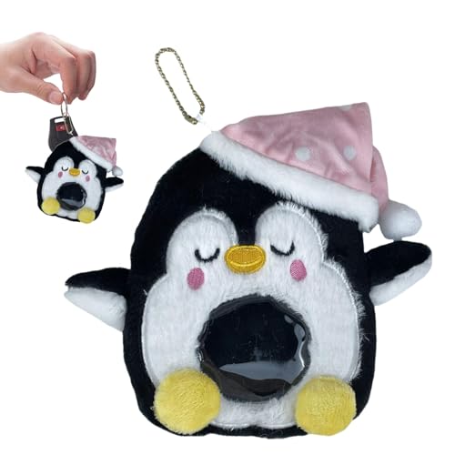 Cute ID Badge | Plush Penguin Holder | Postcards Protector Holder, Sleeping Hat Penguin, Soft Sleeping Hat Penguin Doll Bus Cards Organizer for Bus Card Driver's License Photo von Mlllokfki