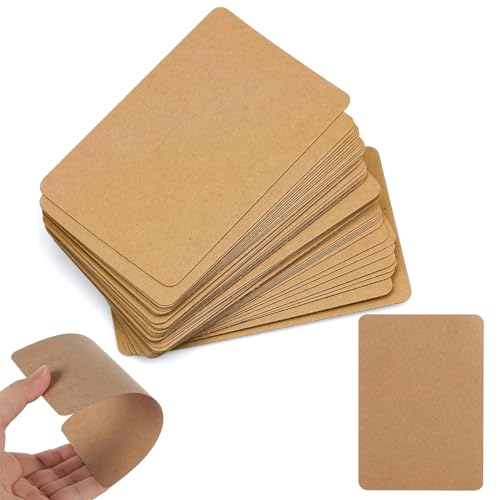 40 Pcs Kraftpapier Karten, Blanko Postkarten, Blanko Karten Blanko für DIY, Naturkarton Pappe Blätter aus Kraftkarton zum Drucken, 14,8 x 10,5 cm Karten Kraftpapier von Mmgoqqt