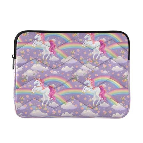 Cloud Rainbow Unicorn Laptop-Hülle Tasche 13-14 Zoll Notebook Tragbare Tasche Schutz Computer Tragetasche von Mnsruu