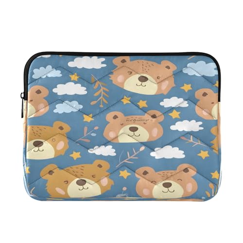 Little Bear Cartoon-Laptop-Tasche, 33-35,6 cm (13 - 14 Zoll), tragbare Tasche, Schutz, Computer-Tragetasche von Mnsruu