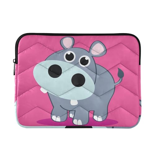 Mnsruu Hippo Laptophülle, wasserdicht, für 33 - 40,6 cm (13 - 16 Zoll) Notebooks, Computer, Tablet, Reißverschluss, Aktentasche, Tragetasche, Tasche von Mnsruu