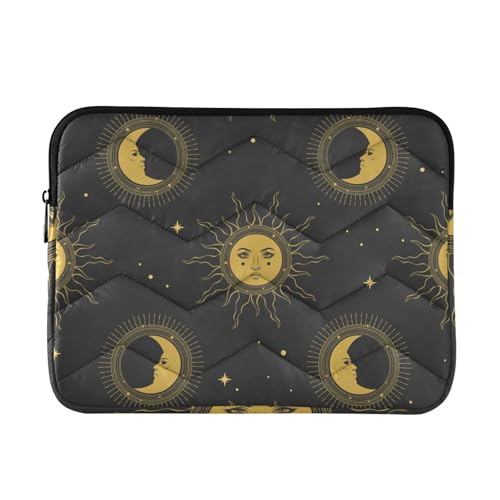 Mnsruu Laptophülle, Sonne und Mond im Sternenhimmel, wasserdichte Laptoptasche für 33-40,6 cm (13-16 Zoll) Notebooks, Computer, Tablet, Reißverschluss, Aktentasche, Tragetasche/Tasche von Mnsruu