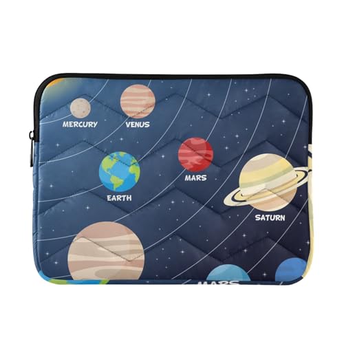 Mnsruu Solar Systerm Planets Laptophülle, wasserdichte Laptoptasche für 33-40,6 cm (13-16 Zoll) Notebook-Computer, Tablet, Reißverschluss, Aktentasche, Tragetasche/Tasche von Mnsruu