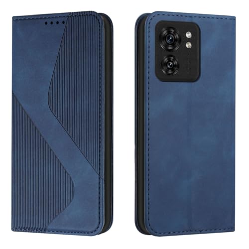 Mo-Somnus Kompatibel mit Motorola Moto Edge 40 Hülle, Schutzhülle Moto Edge 40, Magnet PU Leder Tasche Handyhülle Moto Edge 40, Klappbar Motorola Edge 40 Brieftasche Klapphülle (Blau) von Mo-Somnus