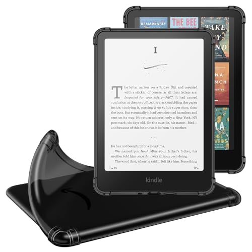 MoKo Hülle für 7" Kindle Paperwhite(12. Generation) 2024 und Kindle Colorsoft Signature Edition (1. Generation), Ultradünne Weiche Hülle TPU Klar Rückseite Schutzhülle Durchsichtig, Schwarz von MoKo