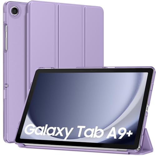 MoKo Hülle für Samsung Galaxy Tab A9+/A9 Plus 11 Zoll 2023, Leicht Stand mit Stabil PC Transluzent Rückseite für Tab A9 Plus Tablet(SM-X210/X216/X218), Auto Aufwachen/Schlafen, Lila von MoKo