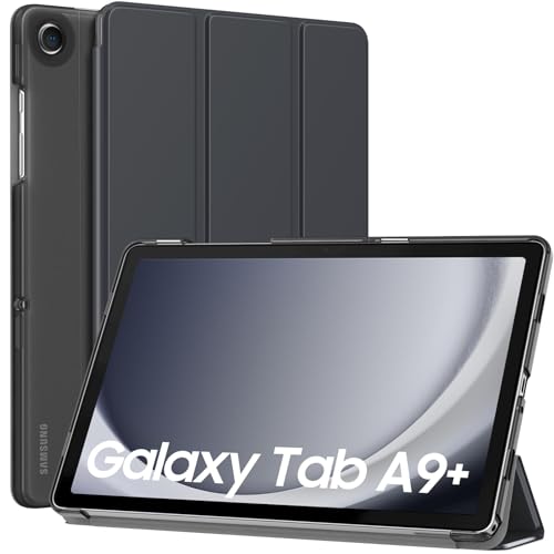 MoKo Hülle für Samsung Galaxy Tab A9+/A9 Plus 11 Zoll 2023, Leicht Stand mit Stabil PC Transluzent Rückseite für Tab A9 Plus Tablet(SM-X210/X216/X218), Auto Aufwachen/Schlafen, Space Grau von MoKo