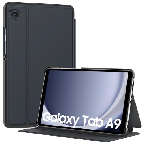 MoKo Hülle für Samsung Galaxy Tab A9 8,7-Zoll 2023, Mehrwinkelansicht, Harte Rückenschale, Schutzhülle für Samsung Galaxy Tab A9 8,7-Zoll 2023 (SM-X110/SM-X115/SM-X117), Space Grau von MoKo