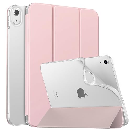 MoKo Hülle für iPad 10. Generation 2022, iPad 10,9 Zoll Hülle TPU Transluzent Matt Rückseite Cover mit Auto Schlaf/Aufwach Tablet Hüllen Schutzhülle mit Ständer, Helle Rosa von MoKo