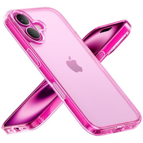 MobNano Durchsichtig Hülle für iPhone 16, Dünn Stoßfest Bumper Crystal Clear Schutzhülle, Anti Gelb Kratzfeste Handyhülle Transparent Rückseite iPhone 16 Case -Rosenrot Rose-RED von MobNano