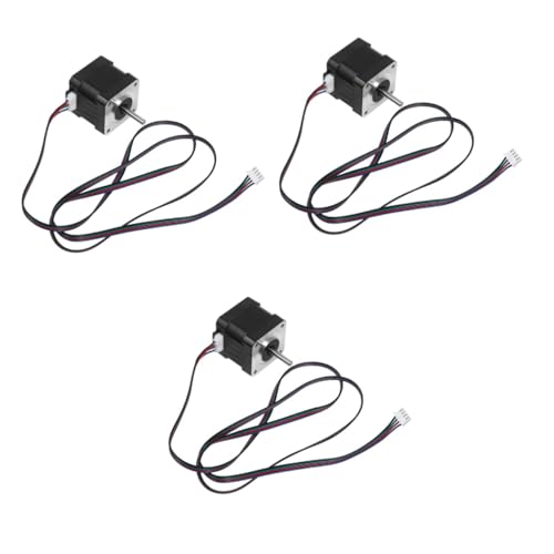 Mobestech 3St Schrittmotor-Kit kleiner Motor Schrittmotor Stecker Stromgenerator Elektromotor 2-phasig Motoren -Phasen Mikromotor Gleichstrommotor Ersatz Ersatzmotor Mini-Motor Abs Black von Mobestech