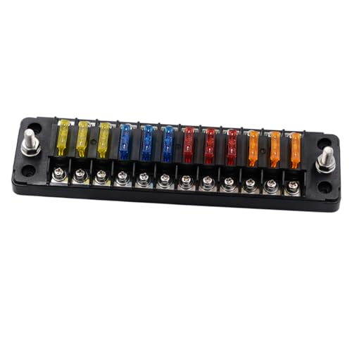 Mobestech Kasten 12 Sicherungshalter auto sicherung Auto-Sicherungstafel kleine Offroad-Scheinwerfer Auto-Sicherungsblock edelstahlschrauben rostfreie schrauben fuse holder autosicherungen von Mobestech