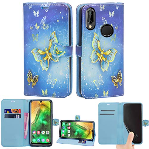 Hülle Kompatibel mit Samsung Galaxy A40 (2019) Leder Hülle Flip Folio Book Case Wallet Cover mit Magnetverschluss & Kickstand für Galaxy A40 (Butterfly Gold) von Mobile Stuff