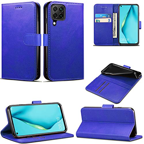 Schutzhülle für Huawei P40 Lite, Brieftaschen-Schutzhülle, Magnetverschluss, Leder, mit Kartenfächern und Standfunktion für Huawei P40 Lite (6,4 Zoll), Blau von Mobile Stuff