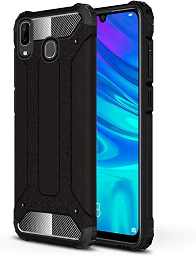 Schutzhülle kompatibel mit Huawei Y6 2019 Rugged Dual Layer Armor Case für Huawei Y6 2019 Schutzhülle Heavy Duty Hard Back Shock Absorption Stoßfest Phone Case Cover (Black Case) von Mobile Stuff