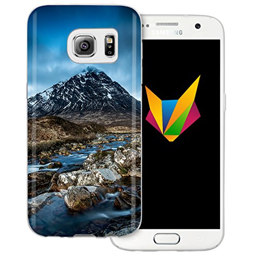 Mobilefox Berge Silikon TPU Schutzhülle 0,7mm dünne Handy Soft Case Cover Hülle für Samsung Galaxy S7 Bergfluss von Mobilefox