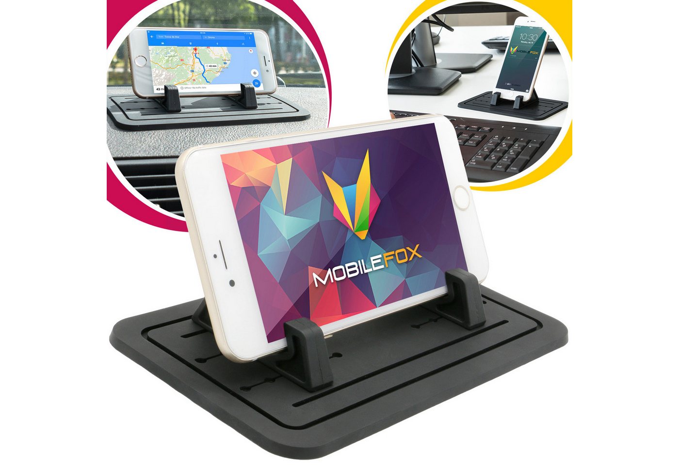 Mobilefox KFZ Anti-Rutsch Matte Handy Halterung Auto Halter Tisch Ständer Smartphone-Halterung von Mobilefox