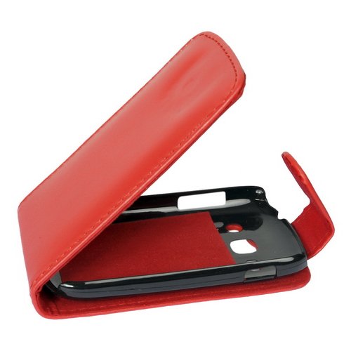 Mobilfunk Krause Flip Case Etui Handytasche Tasche Hülle für Samsung Galaxy Fame (Rot) von Mobilfunk Krause