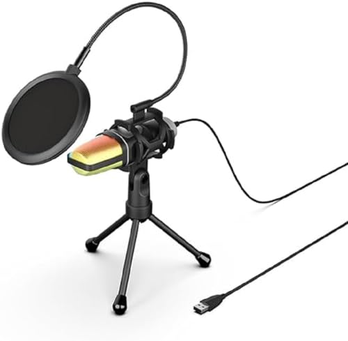 Mobility Lab - ML307176 – Vlogging-Kit – RGB-Mikrofon – Geräuschfilter mit flexiblem Arm – Anti-Schock-Dreibeinstativ, 180° drehbare Halterung – für Tiktok/Steam-Videos von Mobility Lab