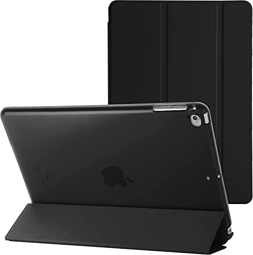 MOBISTAR iPad 9.7 Hülle 2018 iPad 6. Generation Hülle / 2017 iPad 5. Generation Hülle Smart Stand Case Ultra Slim Leicht mit Transparent Matt iPad Air 2013 / iPad Air 2 2014 Hülle (Schwarz) von MOBISTAR