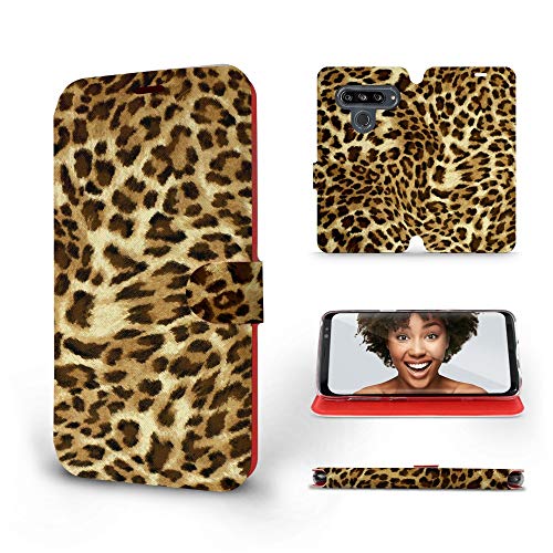 Mobiwear | Slim FLIP Case | Kompatibel mit LG G8s ThinQ, Made in EU handyhülle, Premium Schutzhülle, Transparent TPU Silicon, Book Style Hülle, Tasche - Panther von Mobiwear