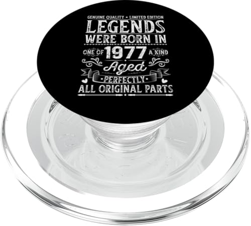 Birthday Legends wurden 1977 geboren, Retro-Originalteile PopSockets PopGrip für MagSafe von Mocking Merch